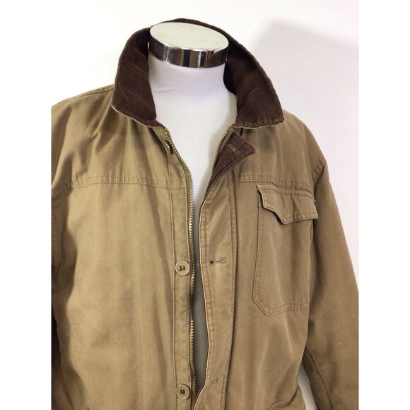 Outdoor Life Brown Jacket Canvas Chore Coat Mens Large - Picture 3 of 8